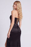 Black Strapless Mermaid Dress with Slit