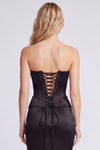 Black Strapless Mermaid Dress with Slit