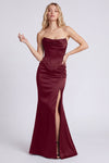 Black Strapless Mermaid Dress with Slit