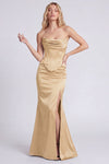 Black Strapless Mermaid Dress with Slit