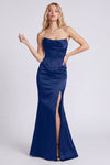 Black Strapless Mermaid Dress with Slit