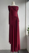 Black Strapless Mermaid Dress with Slit