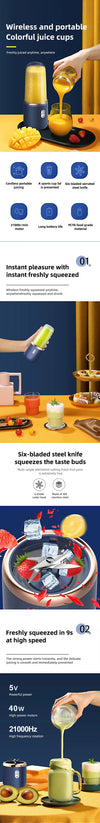 Electric Portable Blender with 6 Blades