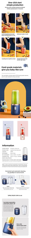 Electric Portable Blender with 6 Blades