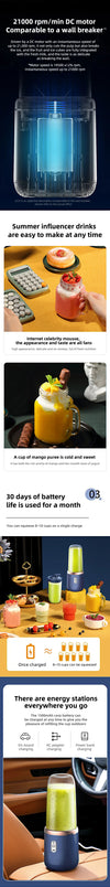 Electric Portable Blender with 6 Blades