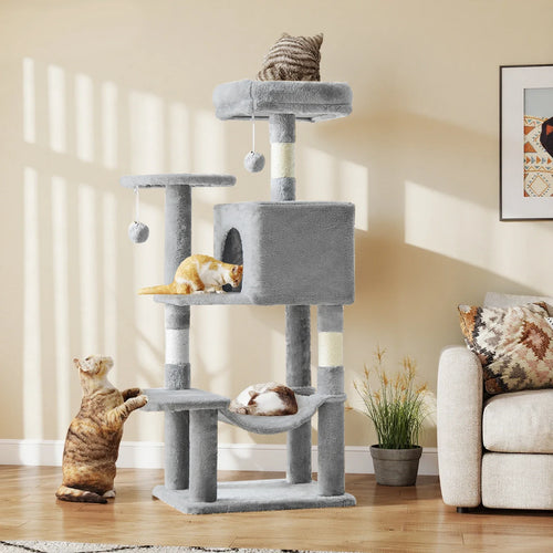 44" Multi-Level Cat Tree with Scratching Posts